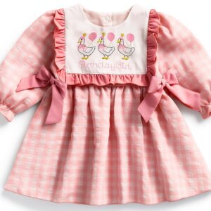 Baby Girl Birthday Dress Goose Outfit Polyester Cute Design-0