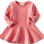 Baby Girls Cotton Pleated Dress Soft Stretchy Toddler-0