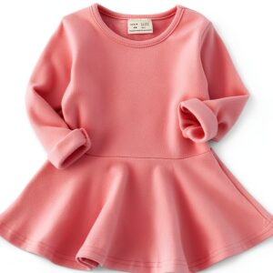 Baby Girls Cotton Pleated Dress Soft Stretchy Toddler-0